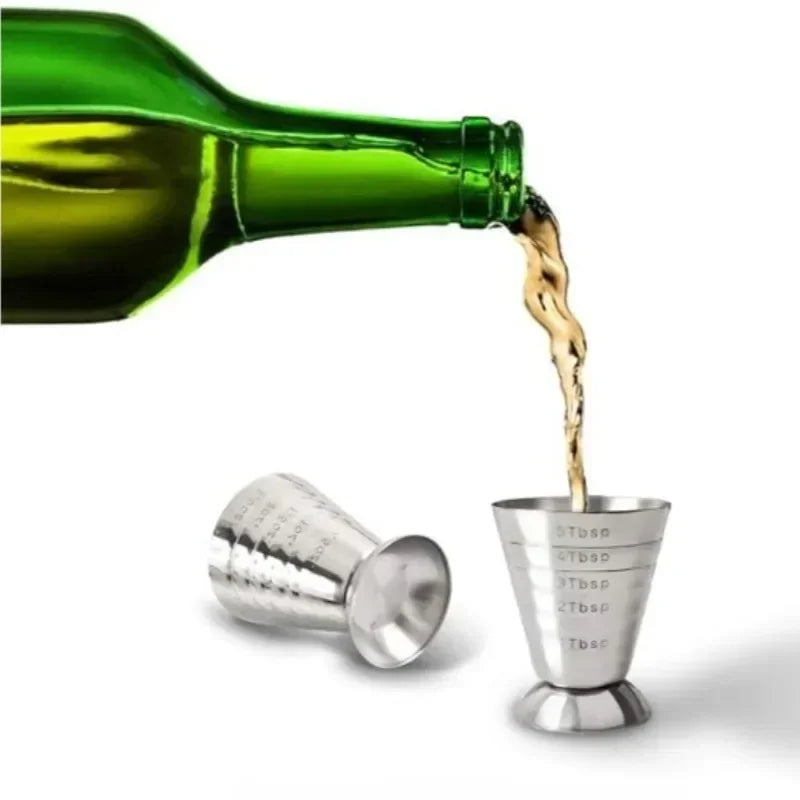 1pc Bar Cocktail Glass Mixed Drink Measure Cup 75ml Stainless Steel Cocktail Shaker 3in1 Measure Jigger Bar Party Accessories