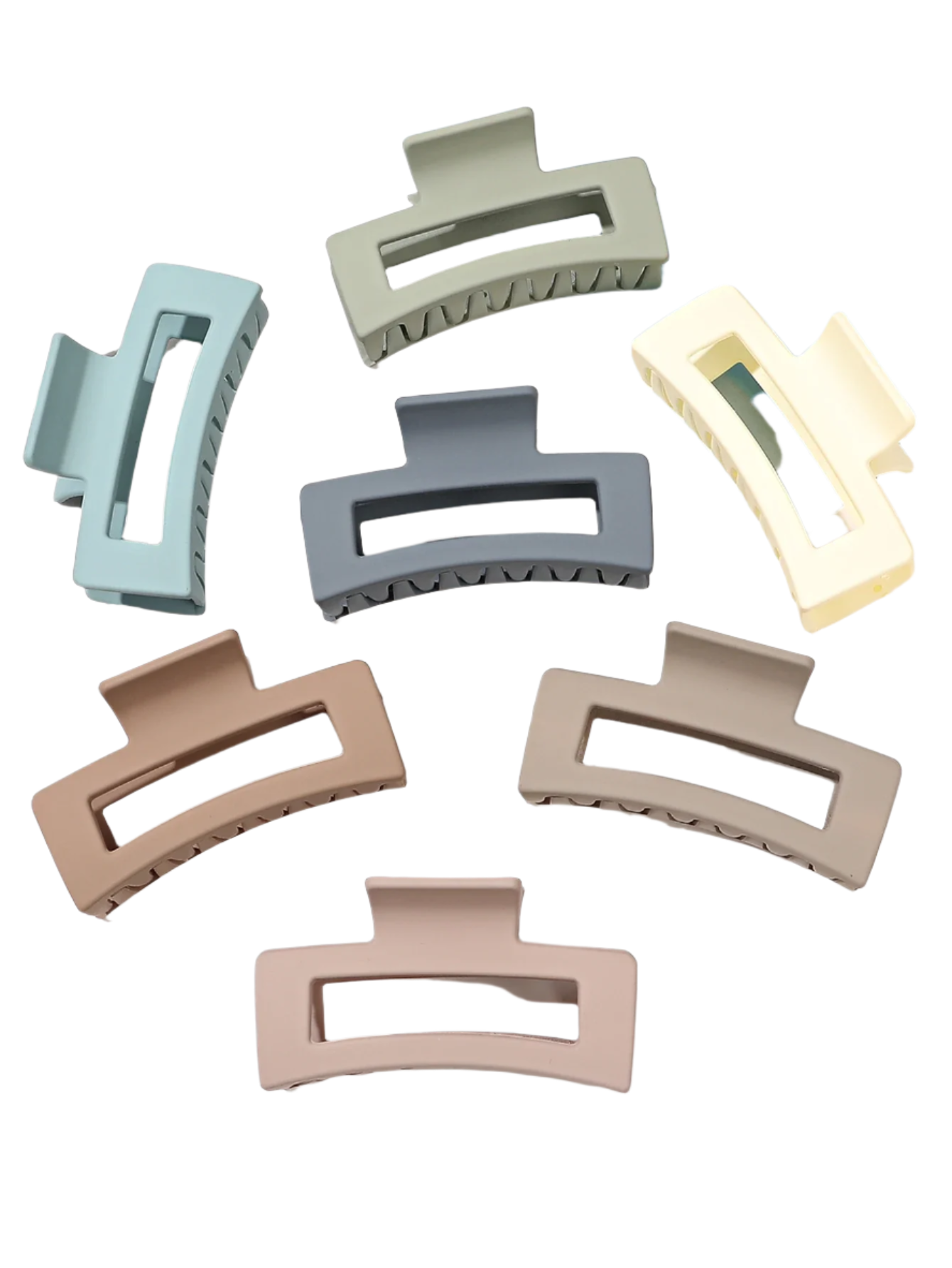 Hemasa 7 Pcs Big Hair Claw Clips 3.4" Non-slip Big Square Matte for Women Girls/ Banana Clips for Thick Thin Hair