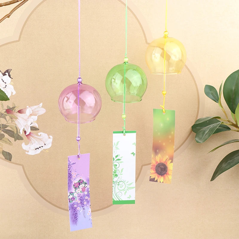 Hemasa 1pcs Japanese Style Wind Bells New Handmade Glass Wind Chime Birthday Gift  Home Decors Wind Chimes DIY Bookmark