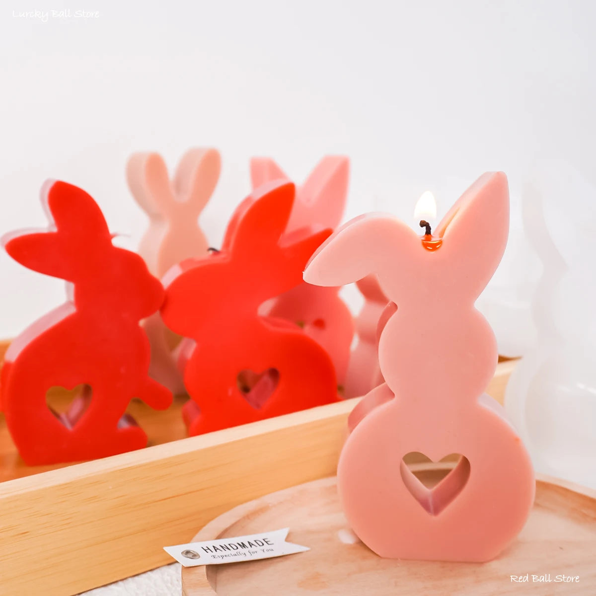 Easter Cute Rabbit Candle Silicone Mold Gypsum Car Mounted Incense Expanding Gypsum Decoration Mould Aromatherapy Candle Molds