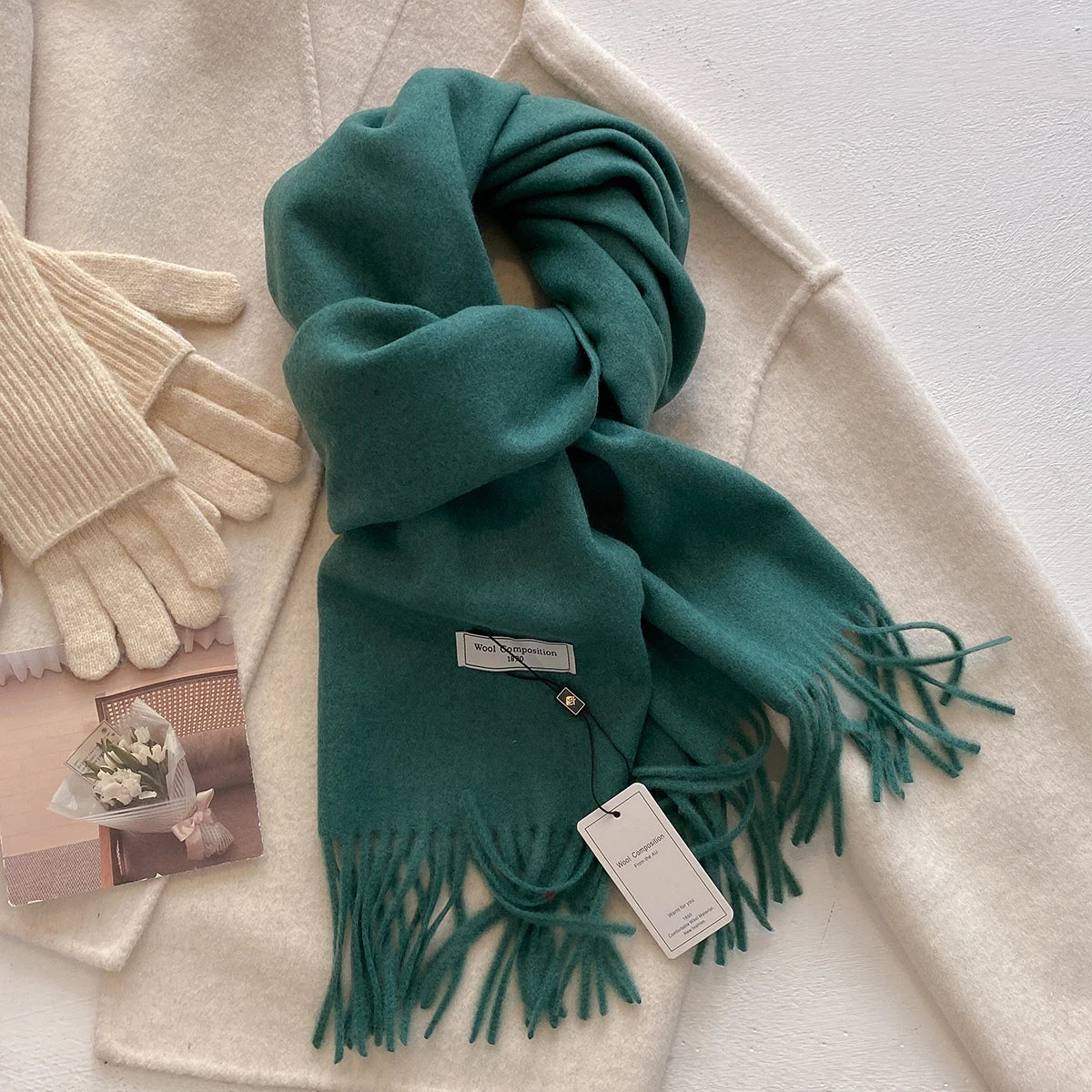 New 26 Color Winter Scarf For Women Long Warm Cashmere Scarves Hijab Solid Lady Shawl Wrap Female Pashmina Bandana Head Scarfs