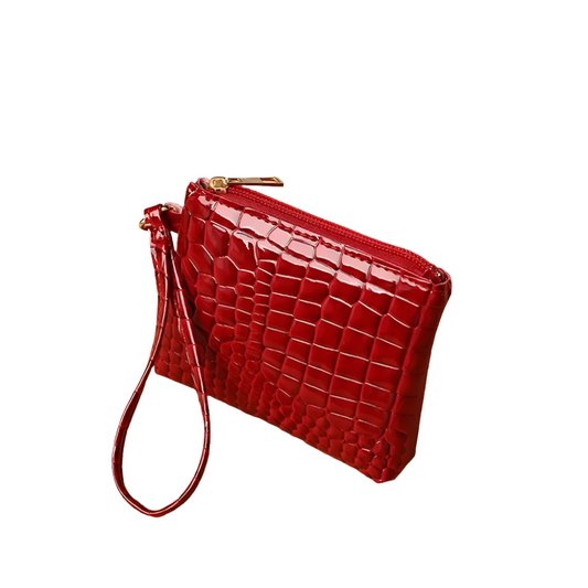 New Mini Women's Wallet Crocodile Pattern Short Zipper Wrist Small Coin Bag Fashion Pu Leather Ladies Card Holder Coin Purse