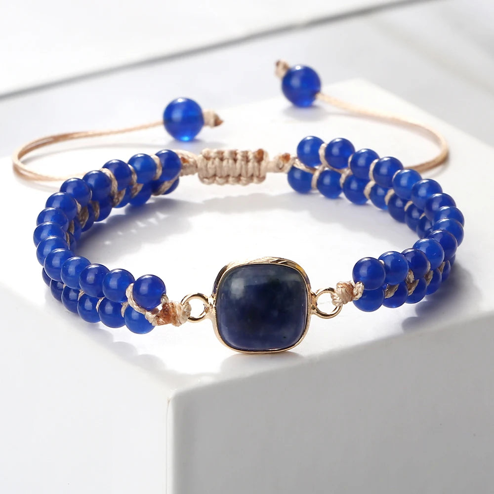 Natural Lapis lazuli Healing Beads Bracelets For Men Handmade Charm Natural Stone Beaded Bracelets Women Yoga Meditation Jewelry