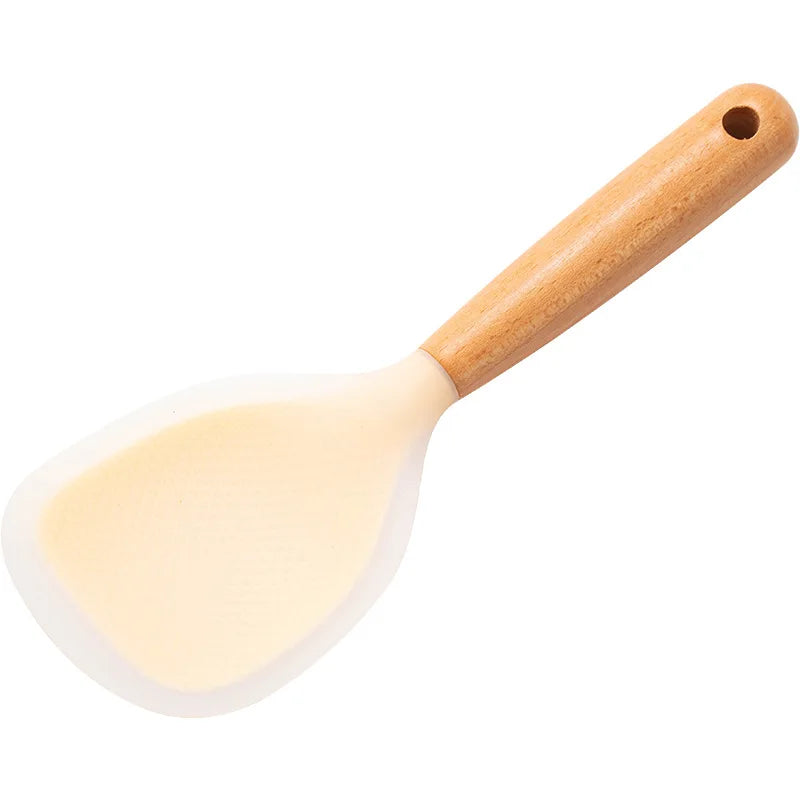 Hemasa 1Pcs Silicone Heat-resistant Non-stick Rice Cooker Kitchen Tool Household Rice Spoon