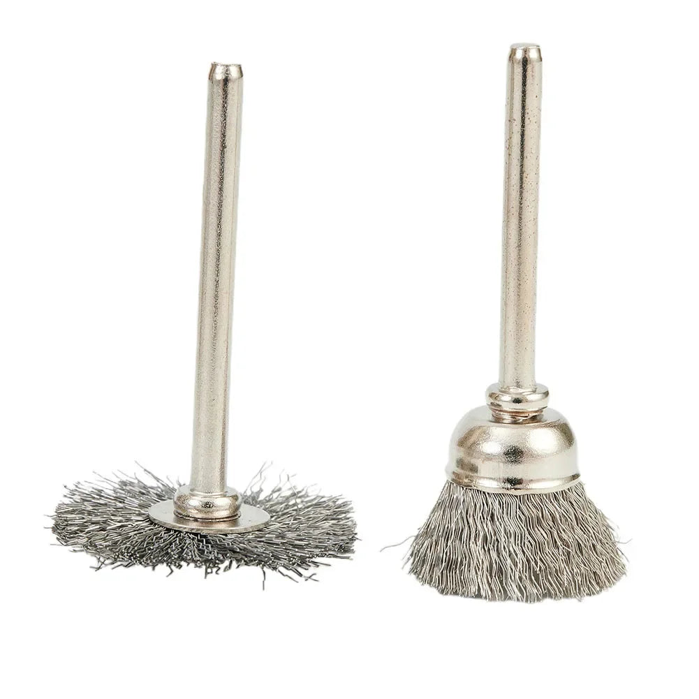 Hemasa 9Pcs/set Steel Wire Brush For Dremel Rotary Tool Paint Rust Removal Polishing Grinding Wheel Metal Polishing Cleaning Brush