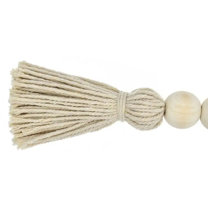 2Pcs Tassle Farmhouse Beads Natural Wood Bead Garland Kids Baby Nursery Room Decor Rustic Wedding Vase Ornament