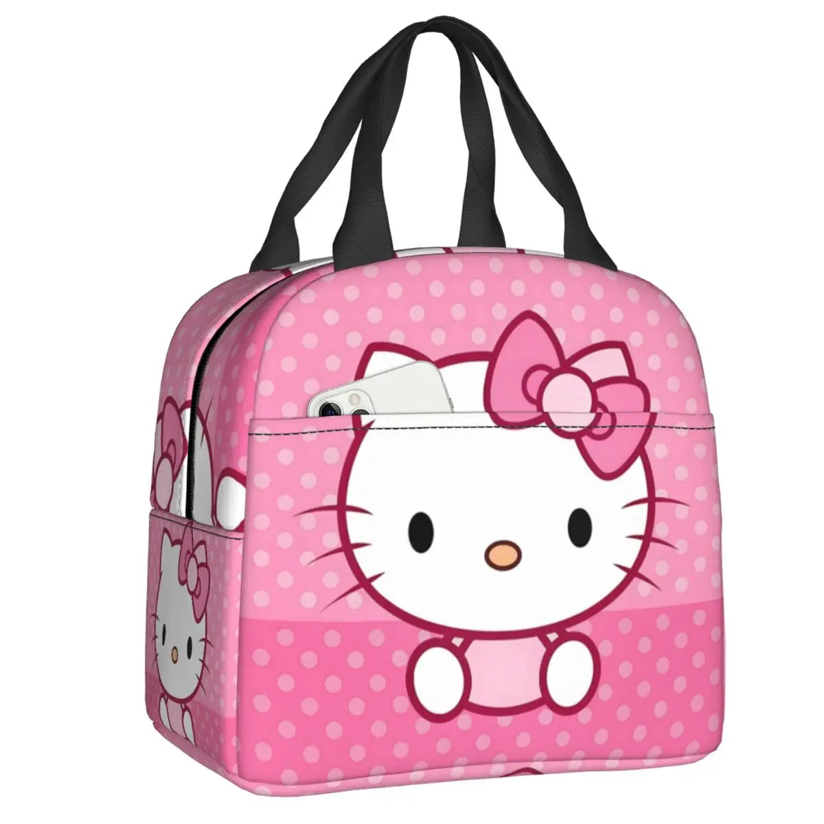 Custom Sanrio Hello Kitty Insulated Lunch Bag for Work School Leakproof Thermal Cooler Lunch Box Women  Food Container Tote Bags