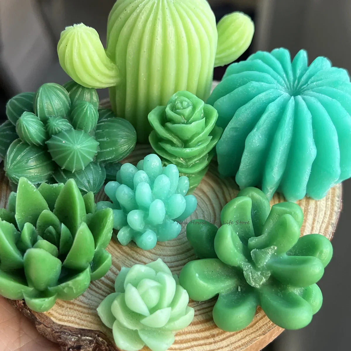 DIY Succulent Cactus Scented Candle Molds Cute Simulation Plant Silicone Mold Flower Plaster Soap Aromatherapy Candle Making