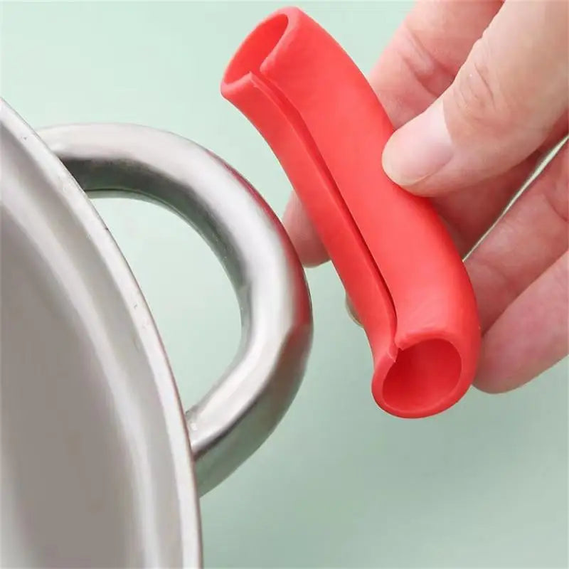 Hemasa 2 pair s Silicone Pot Earmuff Kitchen Tools Pan Accessories Pan Handle Heat Insulation Pad Buckle Pan Handle Cover