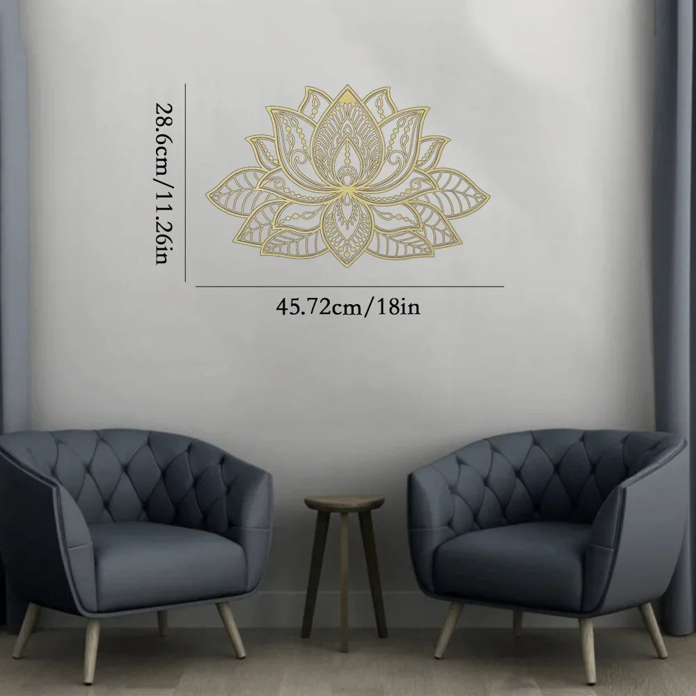 Hemasa  Mandala Metal Wall Embellishment Lotus Bloom Peaceful Room Decor