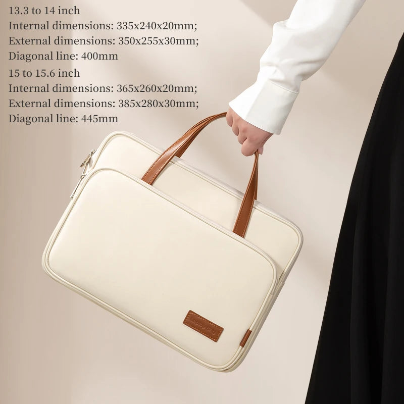 Tejesa Laptop Bag Women Slim Briefcase Notebook Carring Case for MacBook Air 13 Pro 14 M4 Huawei Matebook Lenovo Acer Xiaomi 15.6 inch