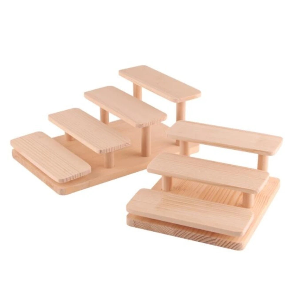 Wooden 2/3/4 Layers Puppet Toy Display Eyeglasses Showing Rack Jewelry Holder Bracelet Tray Stand Watch Cosmetics Shelf