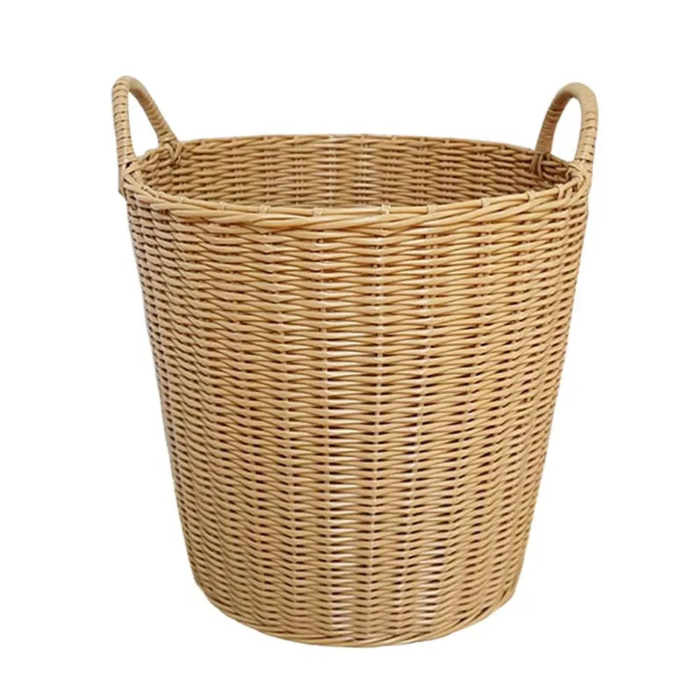 Dirty Clothes Basket Foldable Woven Laundry Basket Rattan-Style Toys Storage Basket for Dirty Clothes Household Items