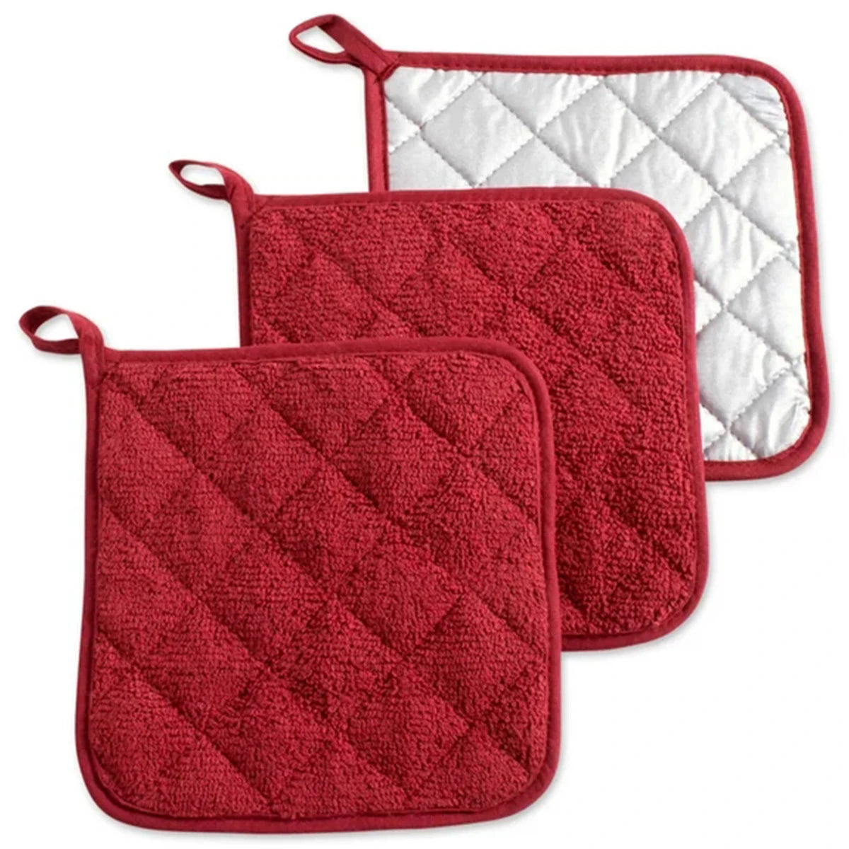 Tejesa 3Pcs Potholder Placemat Cotton Hot Pot Pad for Kitchen Rag Cooking Oven Bake Table Protecti Mat Thick Thermal Insulation Cover