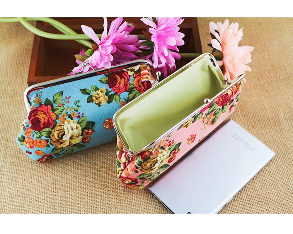 Hemasa  Flower Printed  Coin Purses /Money Card Holder Wallet Pouch Lipstick Earphone Key Bags