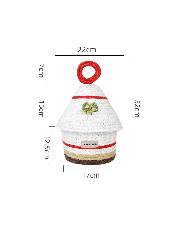 Tejesa Dopne Cotton Tead Woven Storage Basket Cute Living Room Sna Miscellaneous Goods Storage Box Bedroom Cosmetic Organizer...