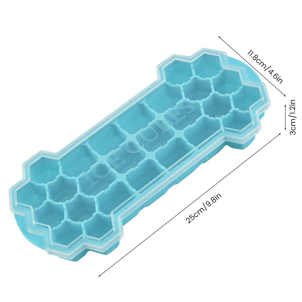 Tejesa 55/26 Grid Ice Cube Mold Tray Reusable Silicone Ice Ball Maker Kettle for Outdoor Travel Camping Iced Drinks Ice Cube Container