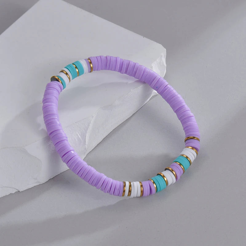 Hemasa Bohemian Rainbow Polymer Clay For Women Fashion Handmade  Bracelets