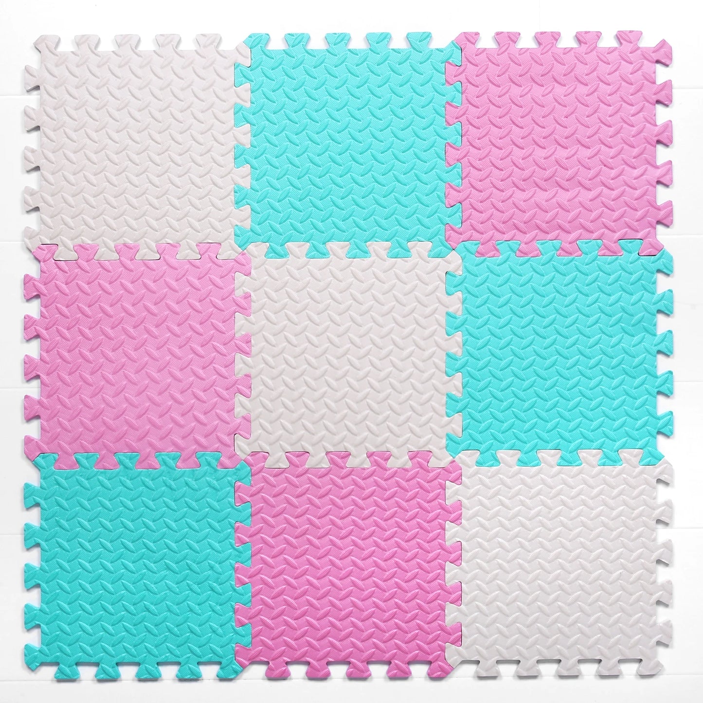 Hemasa 0.4 Inch/16pcs Thick Square Puzzle Mat ,30*30cm EVA Foam Baby Play Mat for Children Room Activities, Red/Yellow/Blue/Green