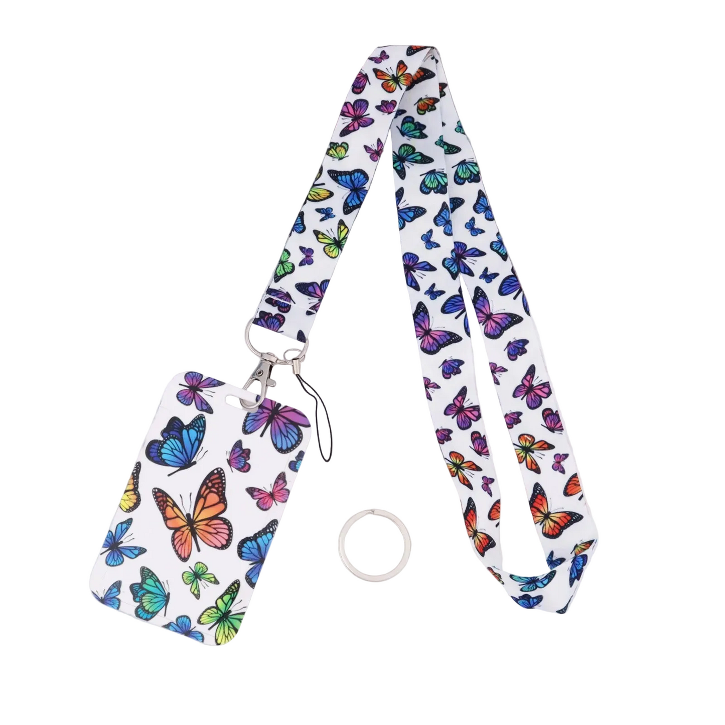 Tejesa Butterfly Teacher Lanyard with Id Holder  /Neck Strap for Keys/ Keychain Cell Phone Strap