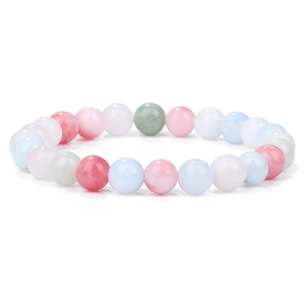Tejesa Blue Flash Stone Bracelets For Men Crystal Glass Moonstone Couple Bracelets For Women Cat Eye Chalcedony Opal Handmade Bangles
