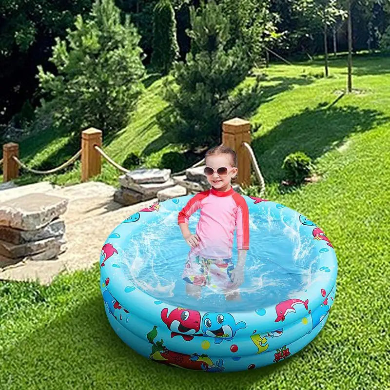 Hemasa Circular Swimming Pool Kiddie Swimming Pool Three-Layer Kiddie Toddler Outdoor Pool Design Quick Drainage For Girl/Boy Outdoor