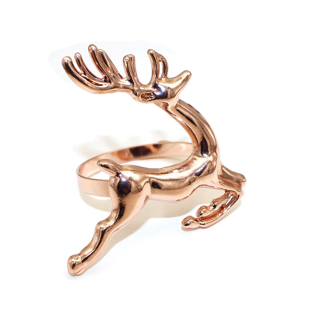 6Pcs Christmas Snowflake Napkin Rings for Table Setting Metal Napkin Holder for Home Winter Party Decor Navidad 2024 Noel ERC126