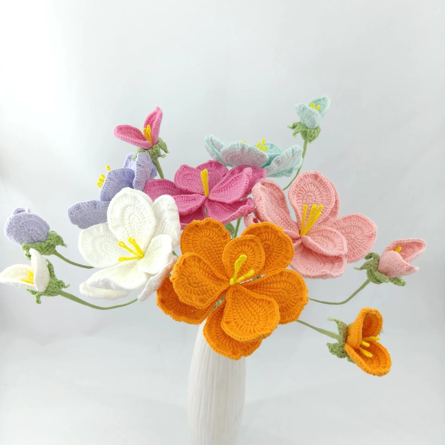 Creative Handwoven Bouquet Crochet Flowers Cute Knitted Bouquet Room Decor Gift