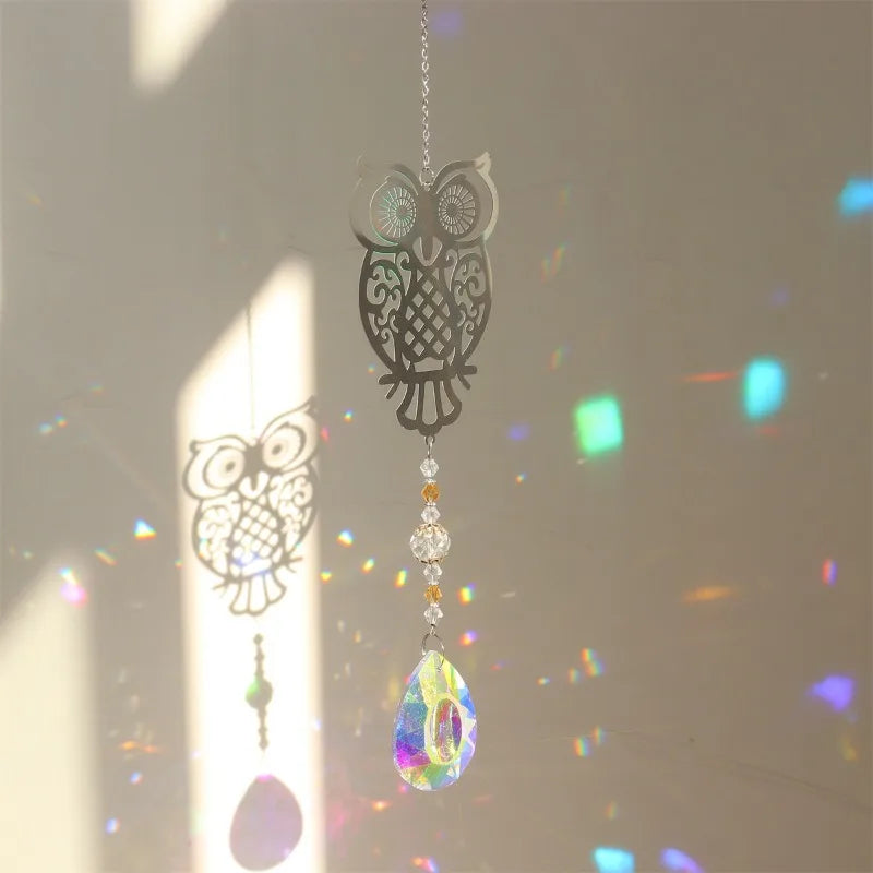 Crystal Sun Catcher Prisms Hanging Rainbow Chaser Window Wind Chime Tree of Life Home Decoration Car Art Hanging Pendant Nordic
