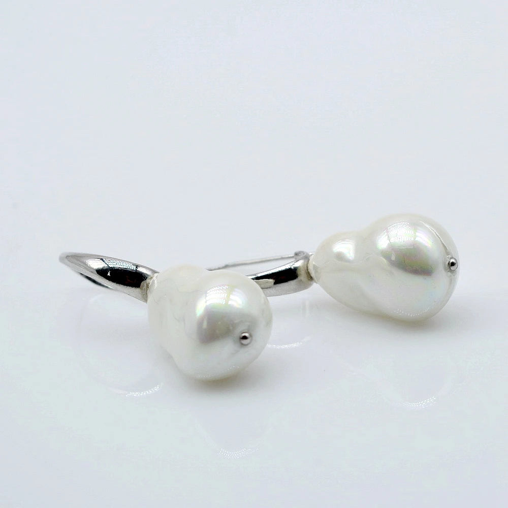 Hemasa Women's Earrings White Baroque Shell Imitation Pearl Pendant Jewelry Fashion Gift