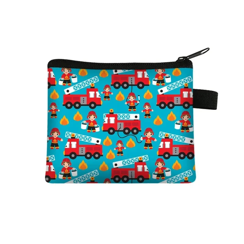 Tejesa Cartoon Coin Purse Keychain Zipper Pouch Kids Wallet Coin Bag Cute Excavator Purses and Handbags Small bag