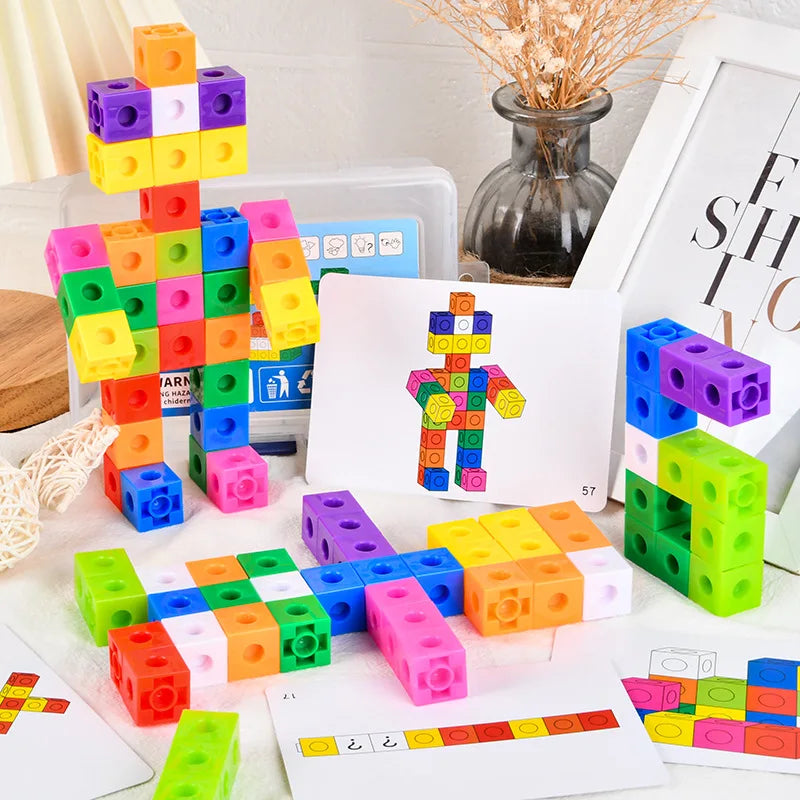 100Pcs/Set 2x2x2CM Square Cube Shape Building Blocks Educational Toys For Children Kids DIY Assembling Blocks Bricks Model Toys