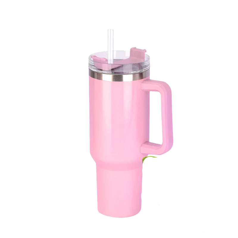 Hemasa 40oz  Stainless Steel Cup Thermal Keeps Cold and Heat Water Bottle with Handle Rainbow Thermal Mug