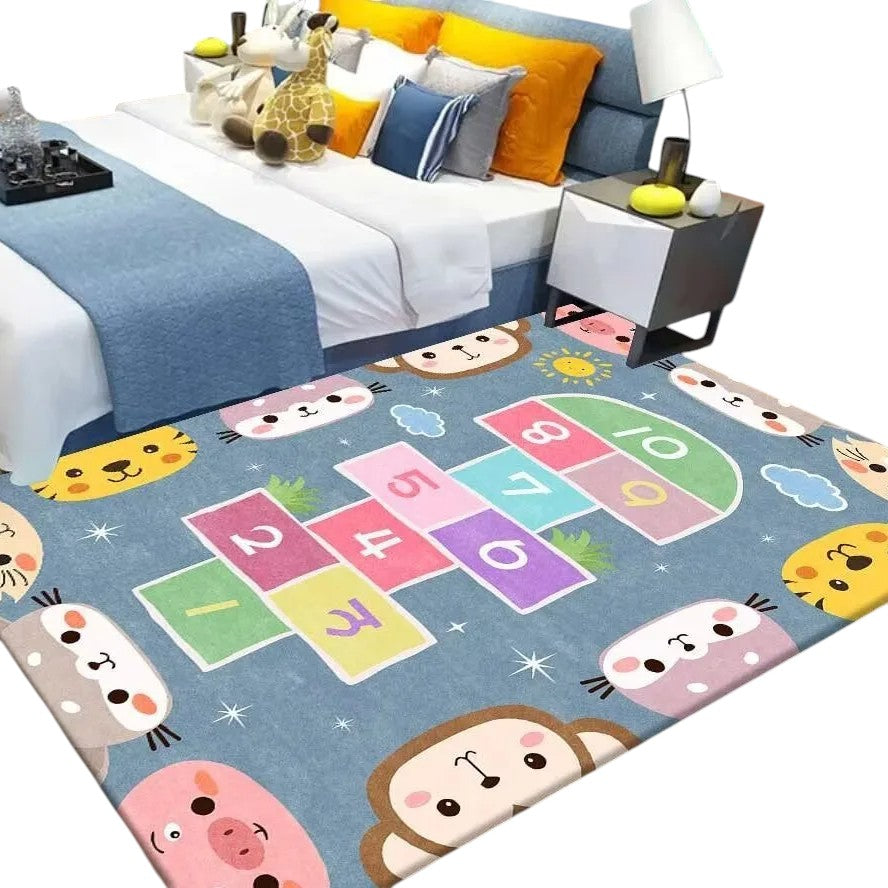 Tejesa  Flannel Children's Carpet, Parking Lot Climbing Mat, Game Traffic Mat, Early Education Kindergarten Rug Home Decoration