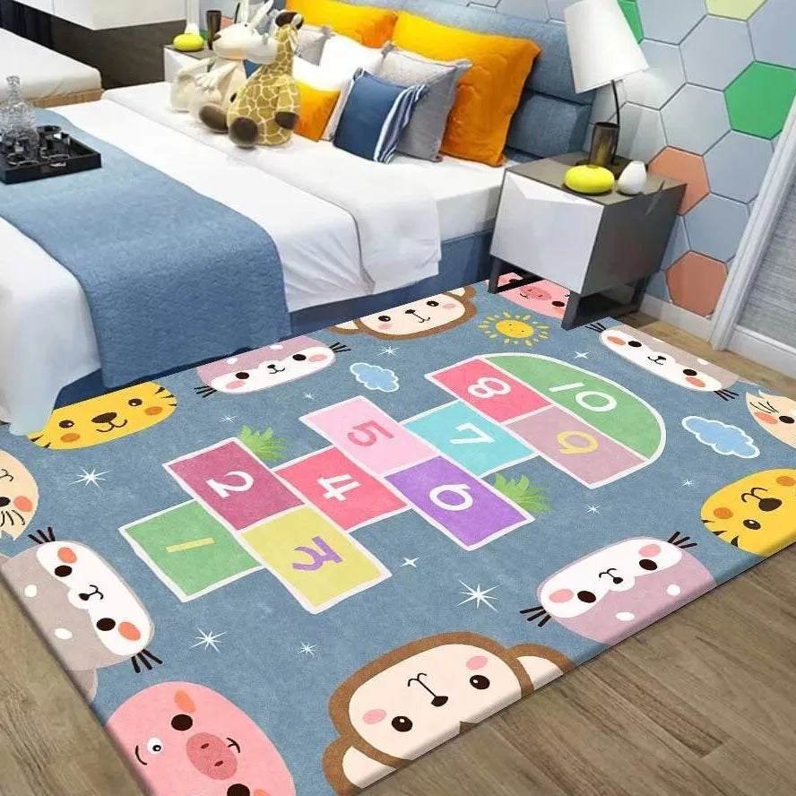 Tejesa  Flannel Children's Carpet, Parking Lot Climbing Mat, Game Traffic Mat, Early Education Kindergarten Rug Home Decoration