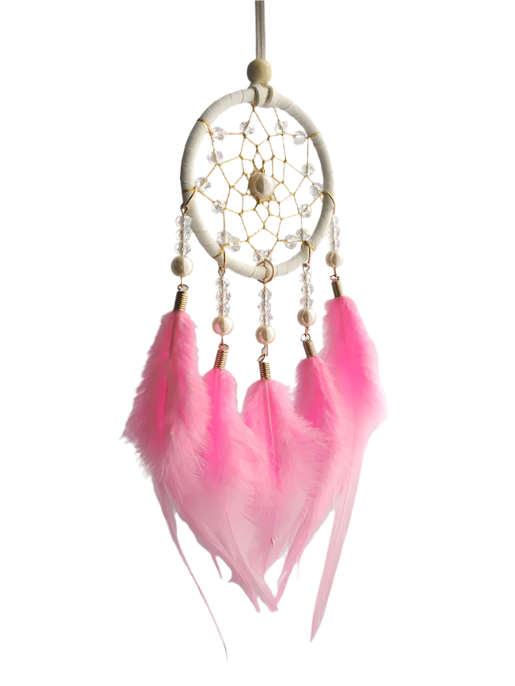 Hemasa Hand-woven   Feather Wind  Chime   Dream Catcher for Valentine's Day Gift Bedroom Hanging Ornaments Home Decoration