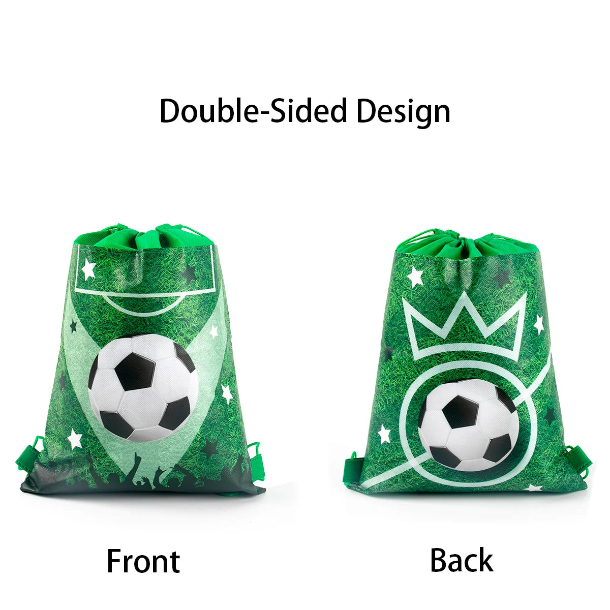 3/6/12pcs Children Football Drawstring Bags Football Backpack Sport Party Drawstring Goodie Favor Bags Gifts Birthday Party