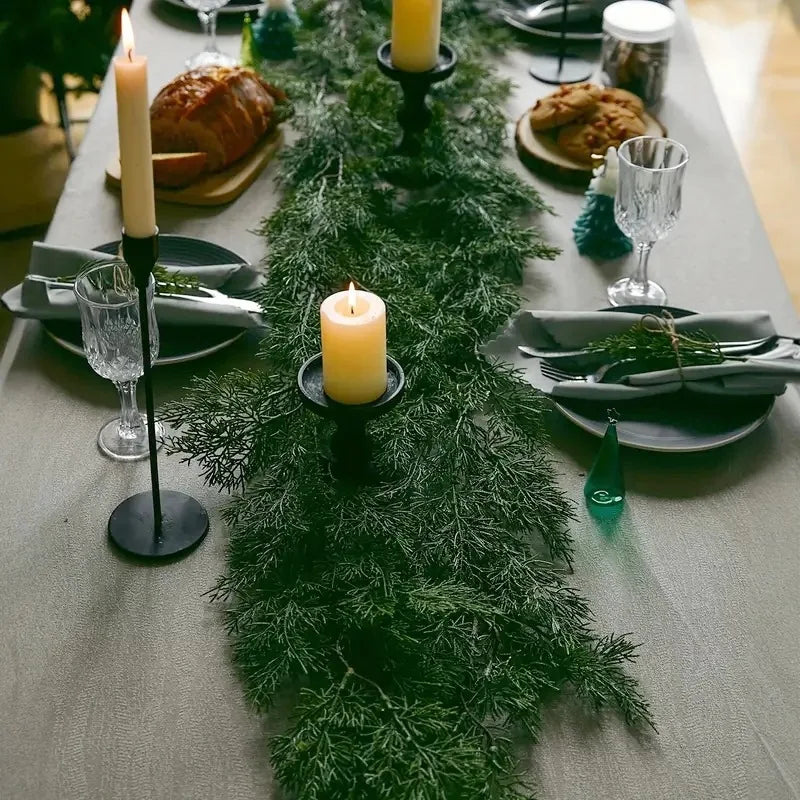 YeeNanee Real Touch Christmas Cypress Garlands Artificial Cedar Pine Vine for Stairs Railing Table Mantle Christmas Home Decor