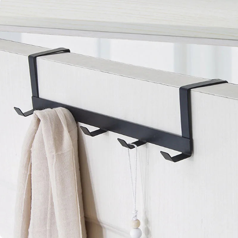 Hemasa Hooks Over The Door 5 Hooks Multifunctional Home Bathroom Organizer Rack Clothes Coat Hat Towel Hanger Bathroom Kitchen Supplies