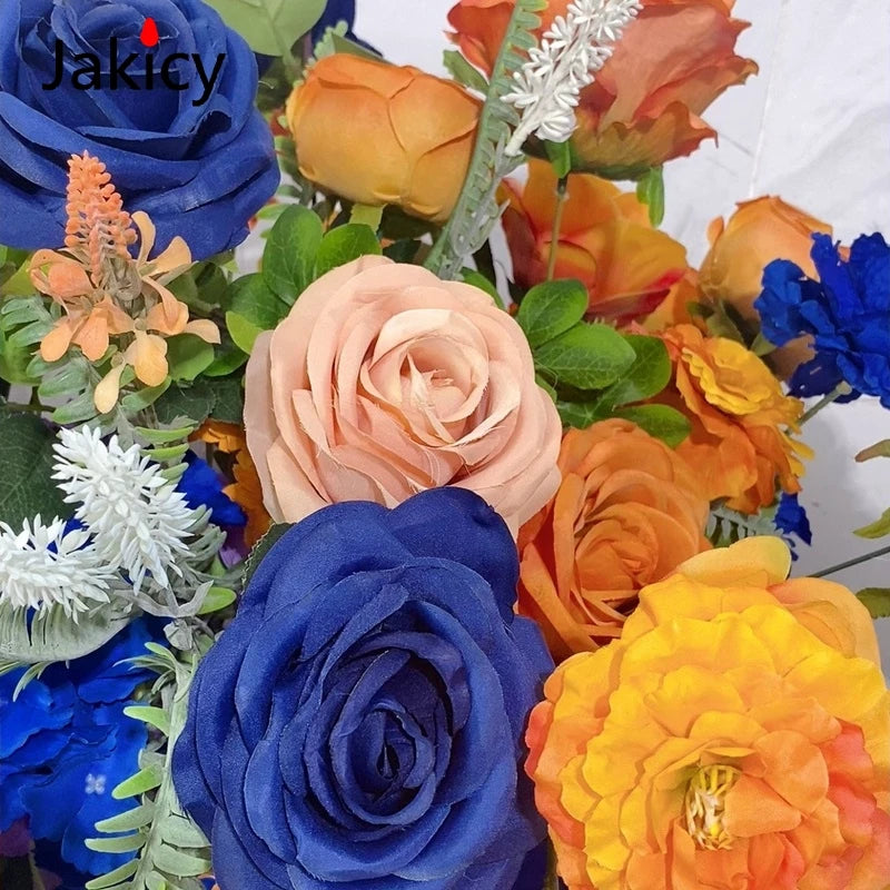 Artificial Flower Strip 60cm Flower Ball Event Table Runner Floral Arrangement Wedding Backdrop Decor Props Arch Flower String