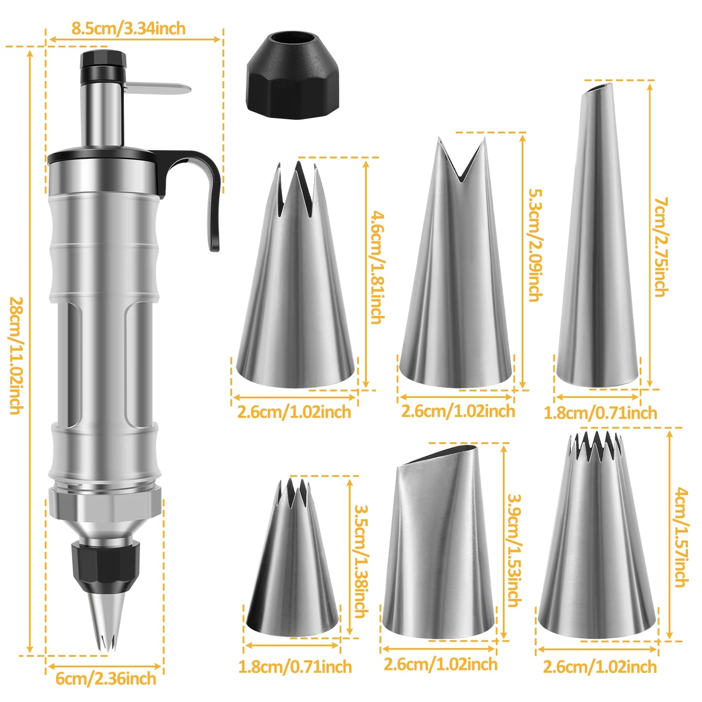 Tejesa Cake Decorating Piping Syringe DIY Cupcake Decorating Nozzle Frosting Making for DessertDessert Cookies Cream Filling Injector