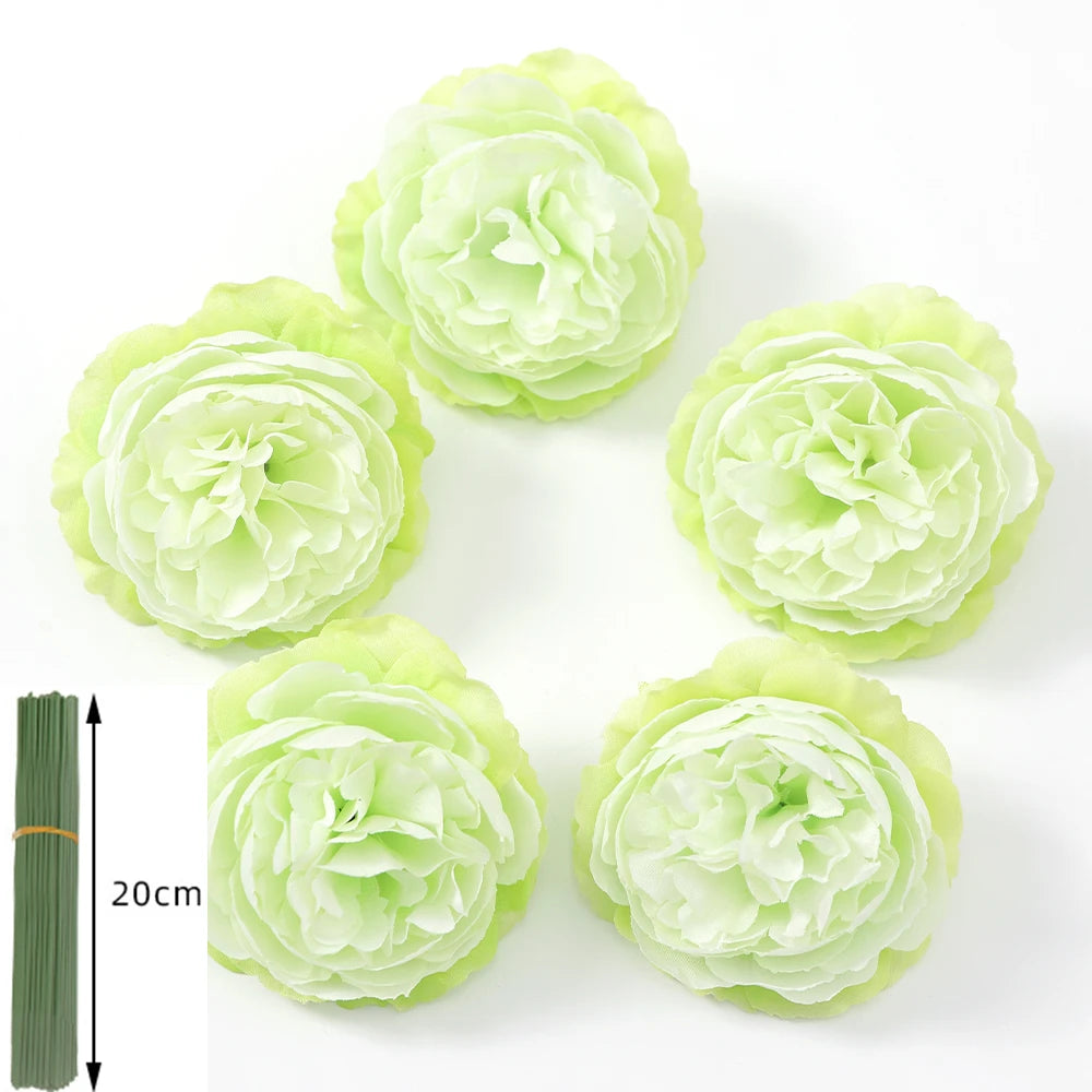 5/10Pcs Rose Artificial Flowers Bouquet Silk Fake Flower for Home Decor Garden Wedding Bride Decoration Outdoor Vase Ornament