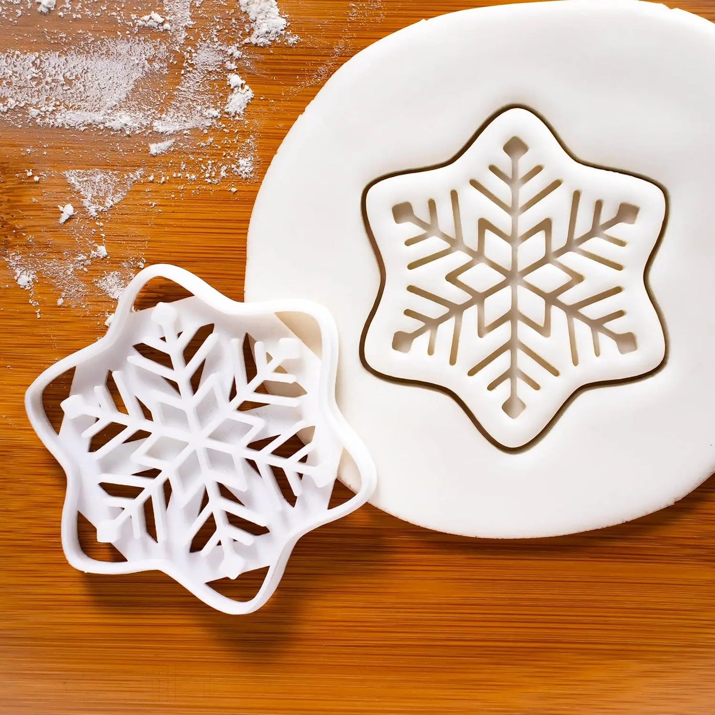 Christmas Gingerbread Cookie Cutters DIY Snowflake Santa 3D Plastic Biscuit Mold Stamp Fondant Pastry Cartoon Baking Supplies