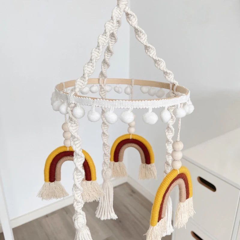 Bohemian Baby Crib Mobile Hanging Ornaments Rainbow Hanging Decorations for Bathroom Bedroom Newborn Toddlers Best Gifts