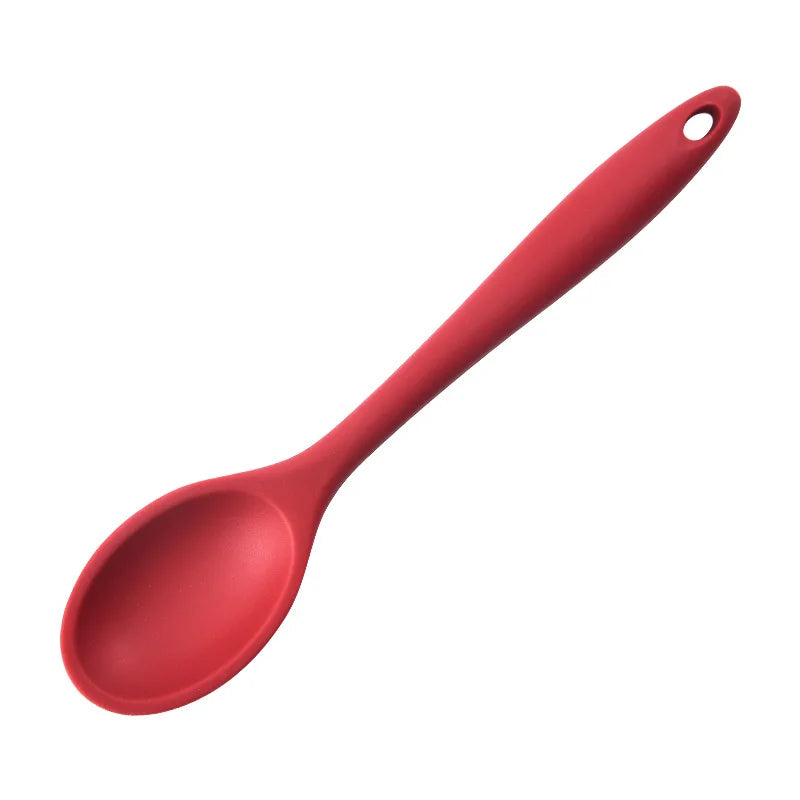 Hemasa 5PCs  Silicone Soup Ladle Colander Kitchen Salad Mixing Spoon Children Tablespoons Rice Porridge Scoops