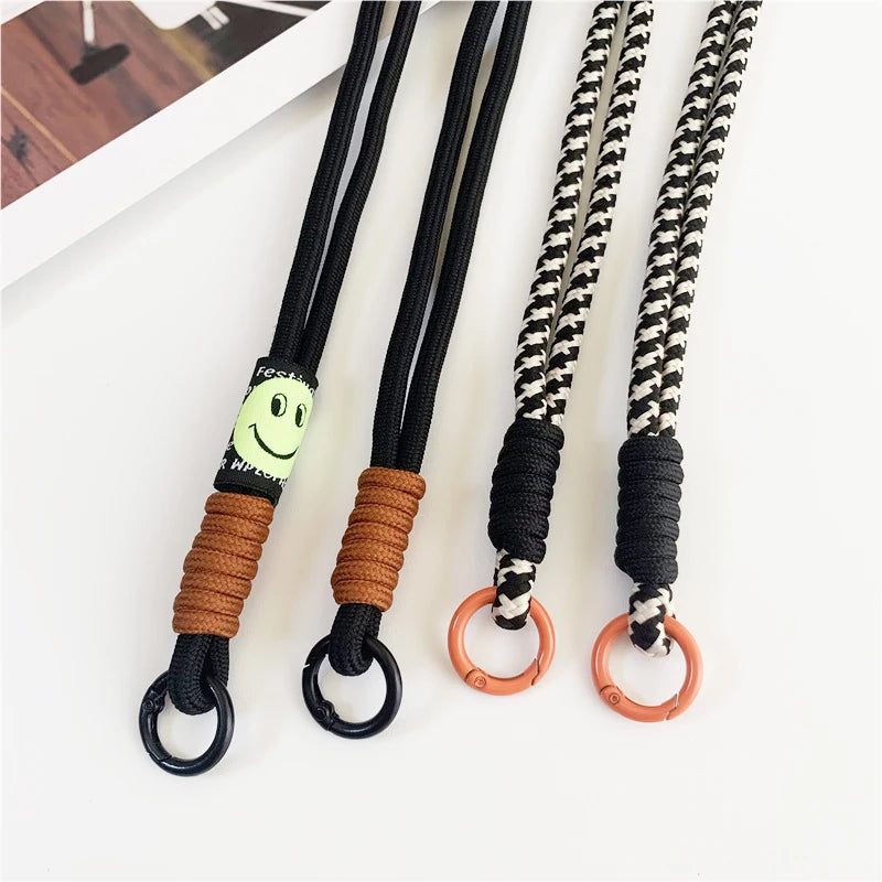 Tejesa 120cm Double Rope Mobile Phone Lanyard /Crossbody Phone Straps Neck Clip Cord Rope Twisted Backable Outdoor Anti-loss Phone Chain