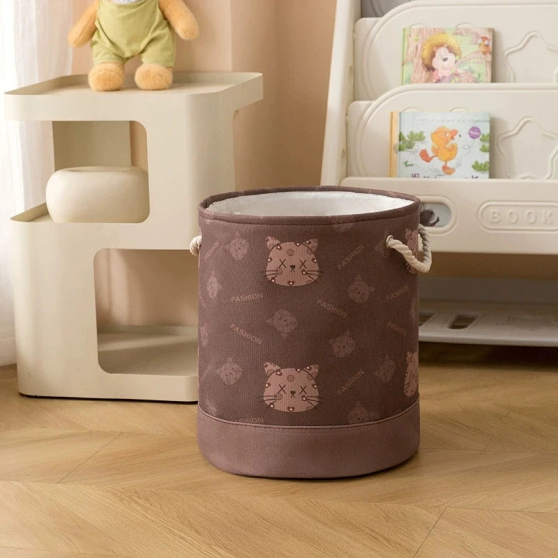 Tejesa Canvas Folding Storage Basket /Cartoon Print Storage Fabric Wardrobe Bedroom Closet Toys Laundry Basket