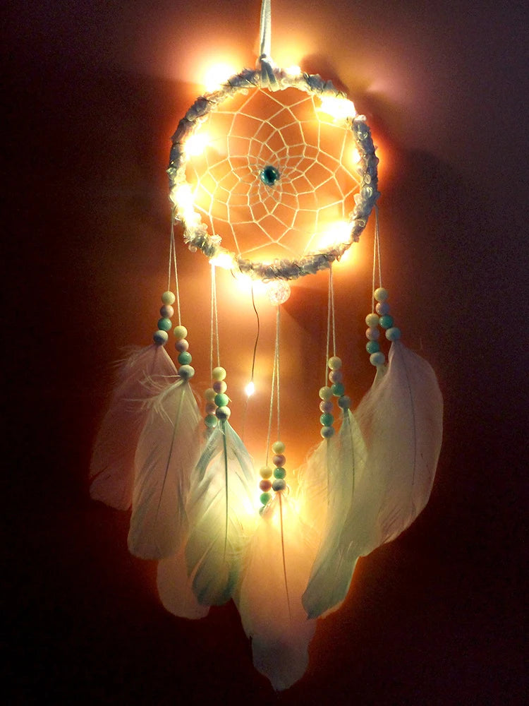Hemasa Dream Catcher Handmade Wind Chime Car Pendant Garden Outdoor Hanging Ornaments Creative Birthday Gift Bedroom Home Decoration