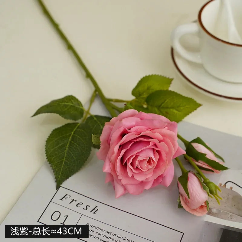 10Pcs High-end Moisturizing Rose Artificial Flowers Luxury Home Decoration Fake Roses Bridal Bouquet Wedding Party Decor Florals