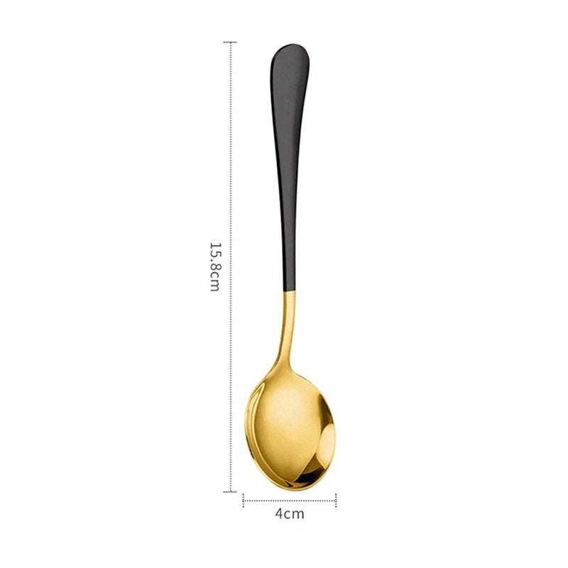 Stainless Steel Soup Spoons Korea Home Kitchen Ladle Capacity Gold Silver Mirror Polished Flatware For Coffee Tableware